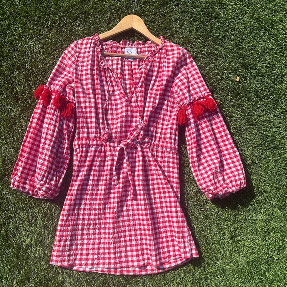 Misa Los Angeles Lisseth dress in red and white size XS - Picture 2 of 8